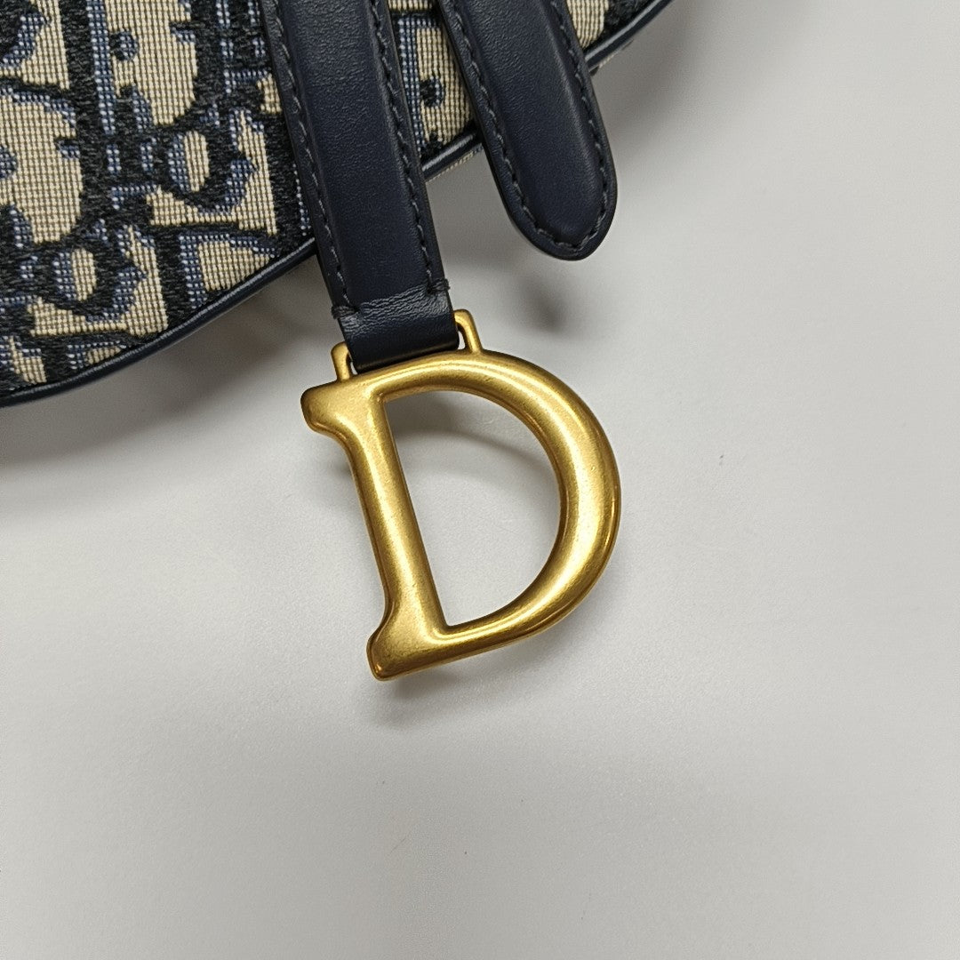 Saddle Mini Oblique Canvas Blue