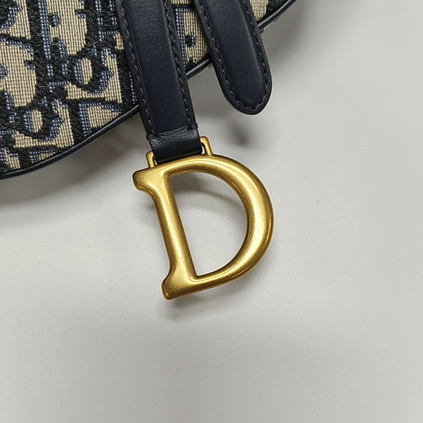 Saddle Mini Oblique Canvas Blue