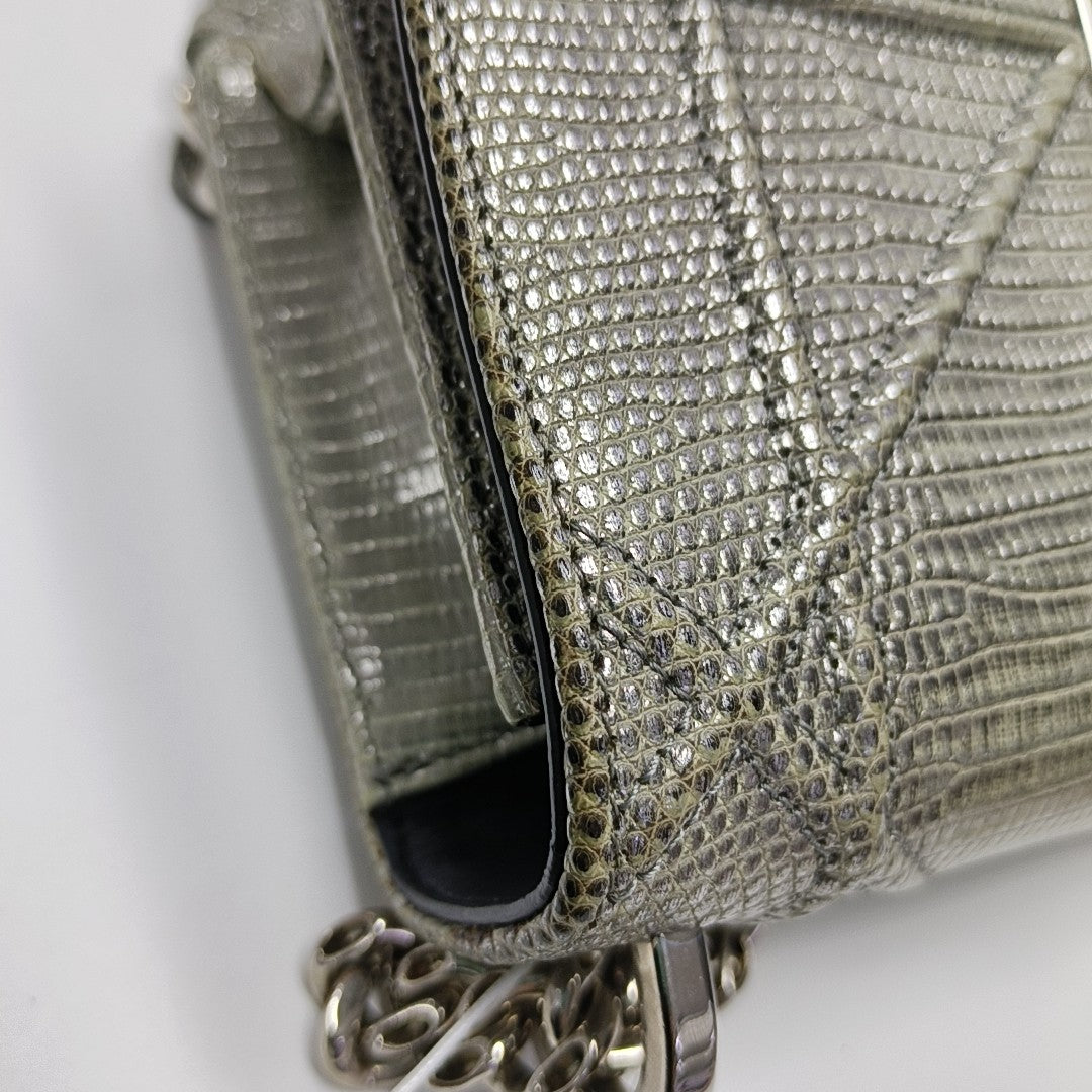 Diorama Small Cannage Calfskin Silver