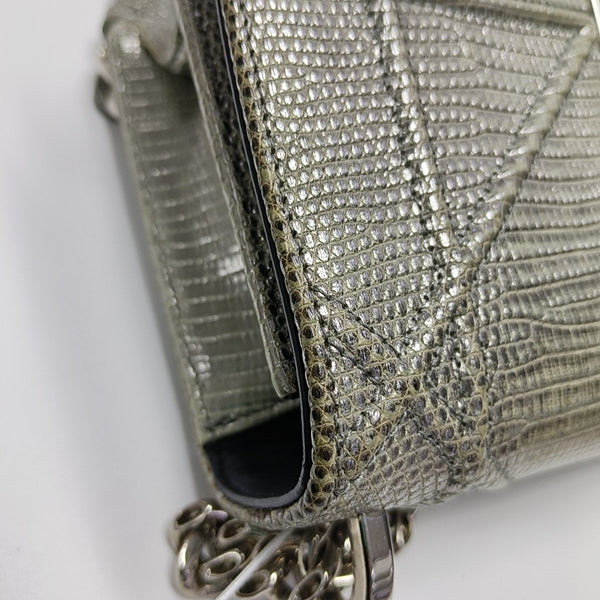 Diorama Small Cannage Calfskin Silver