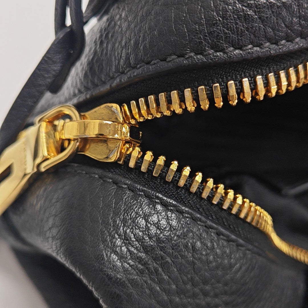 Calfskin Top Handle Bag Black