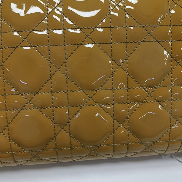 Lady Dior Small Cannage Patent Leather Yellow