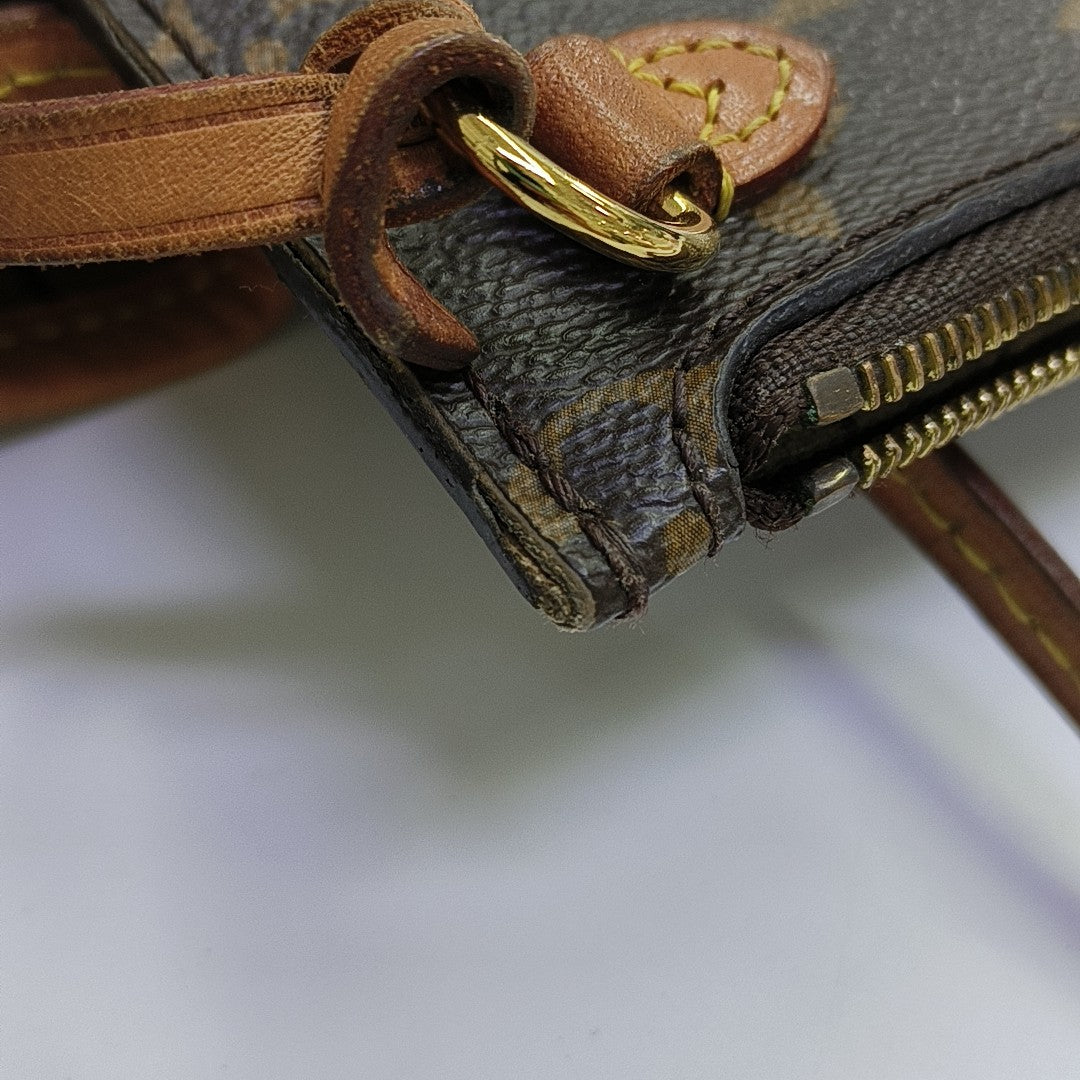 NEVERFULL MM Monogram Coated Canvas Brown