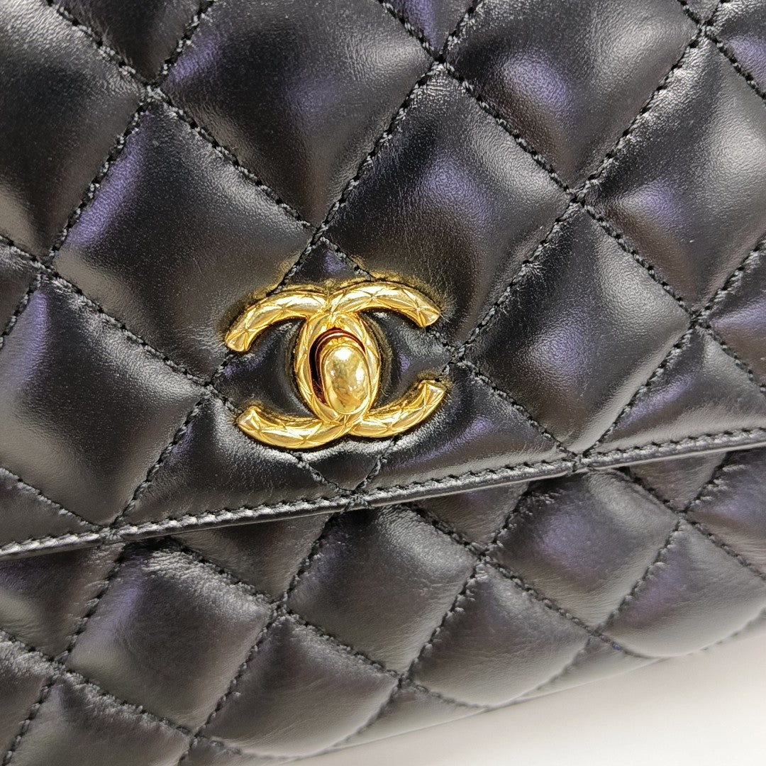 COCO HANDLE Small Quilted Calfskin Black