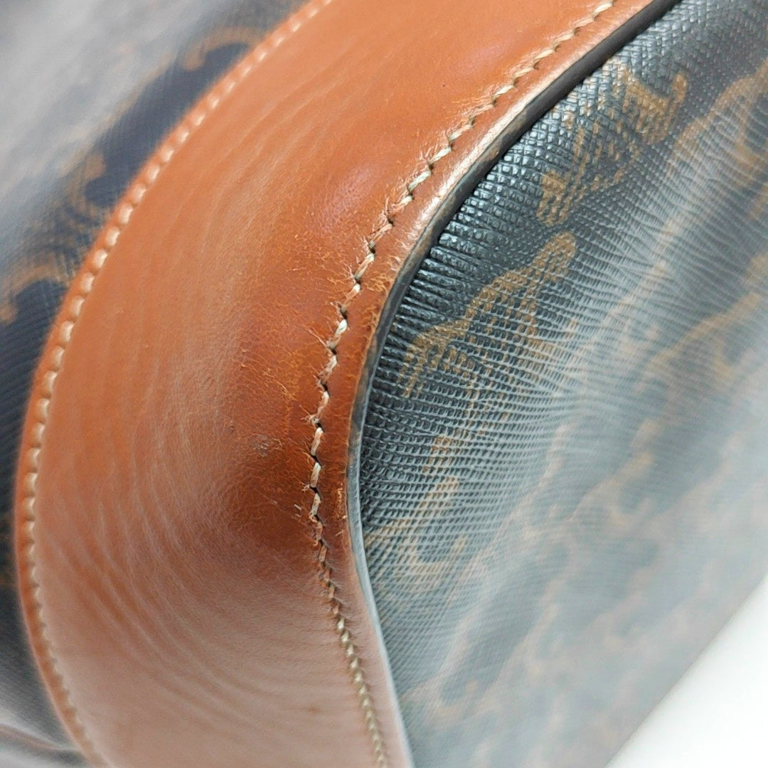 Authenticated pre-owned  TRIOMPHE CANVAS Medium Coated Canvas Brown - Bucket Bag at Looply