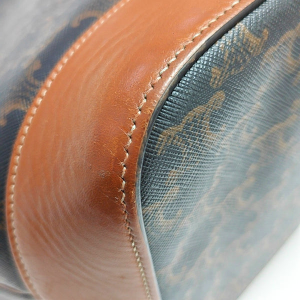Authenticated pre-owned  TRIOMPHE CANVAS Medium Coated Canvas Brown - Bucket Bag at Looply