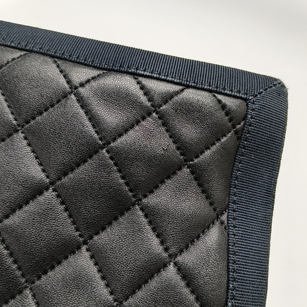 Quilted Lambskin Top Handle Bag Black