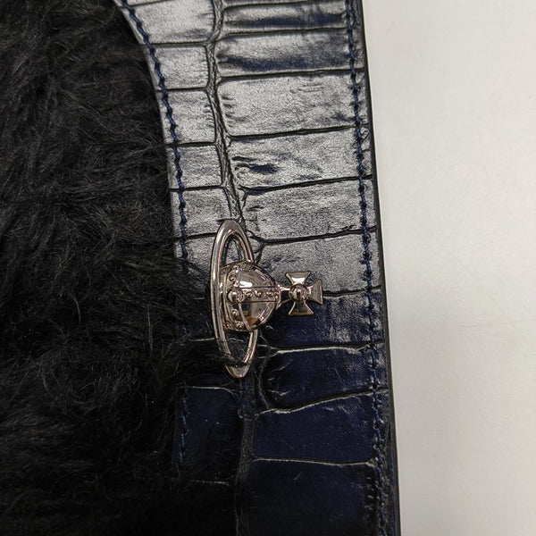 Leather Shoulder Bag Blue