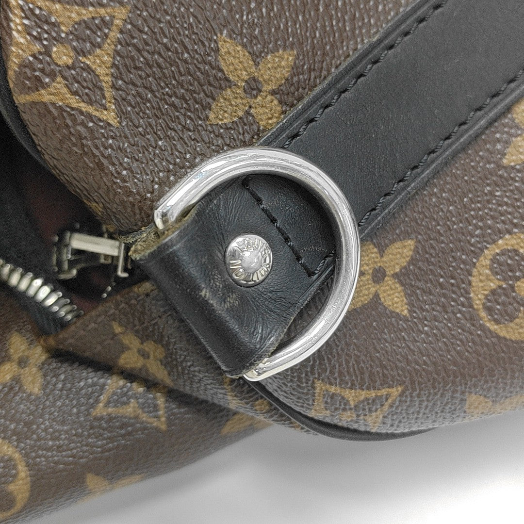 KEEPALL 55 Monogram Coated Canvas Brown