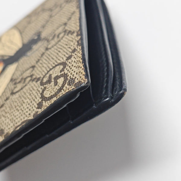 GG Supreme Monogram Coated Canvas Brown Card Holder