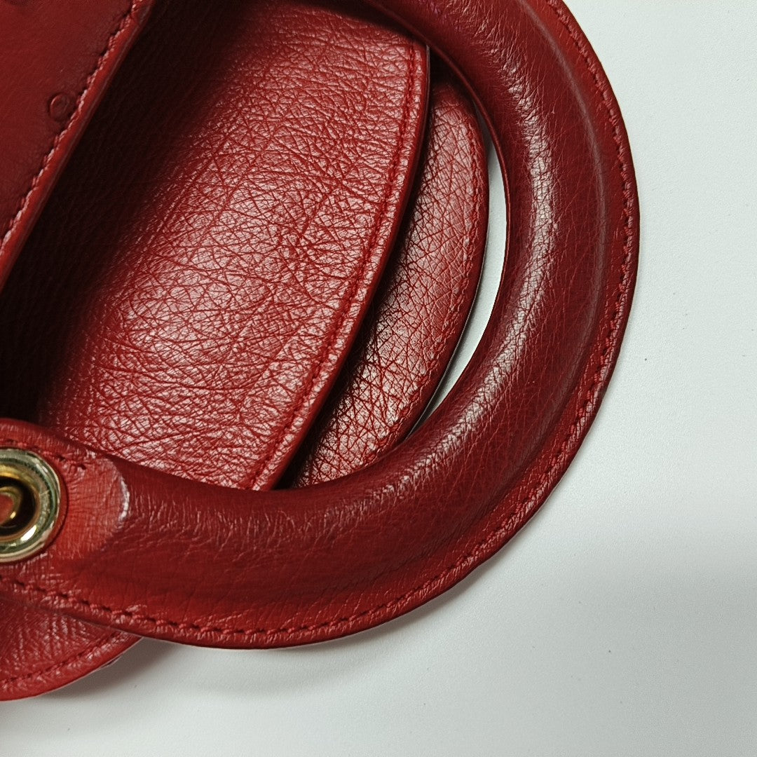 Lady Dior Mini Ostrich Red