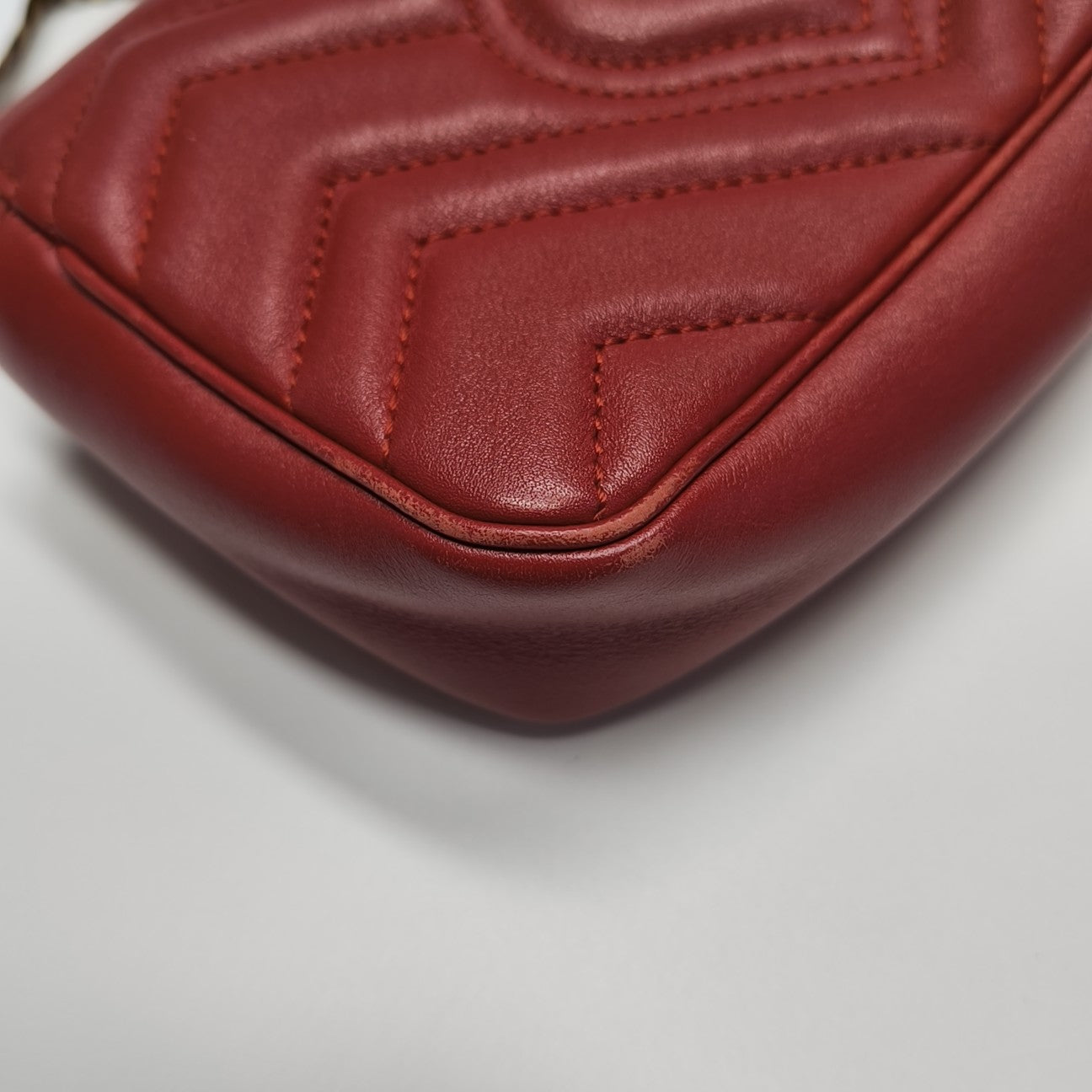 GG Marmont Mini Quilted Calfskin Red