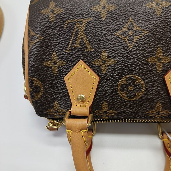 SPEEDY Nano Monogram Coated Canvas Brown