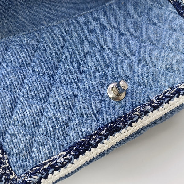 CLASSIC FLAP Small Quilted Denim Blue