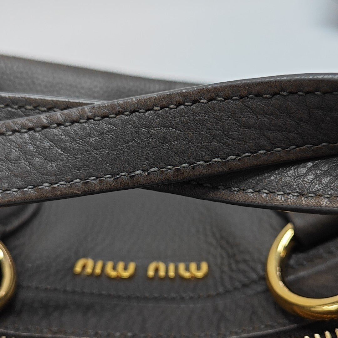 Calfskin Shoulder Bag Gray