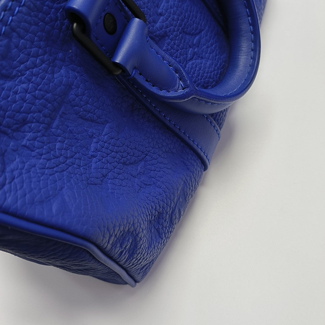 KEEPALL Monogram Calfskin Blue