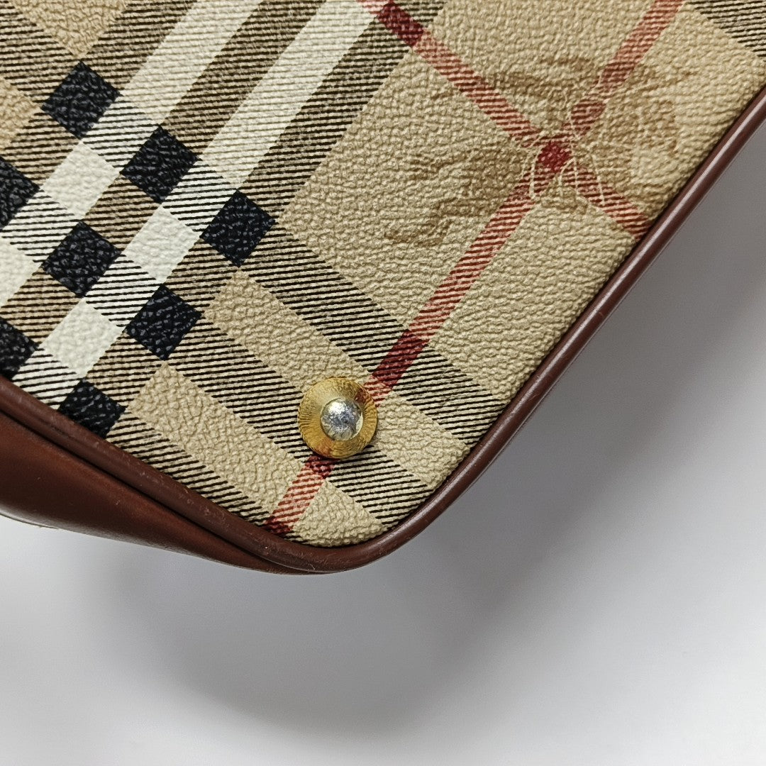 Coated Canvas Shoulder Bag Beige