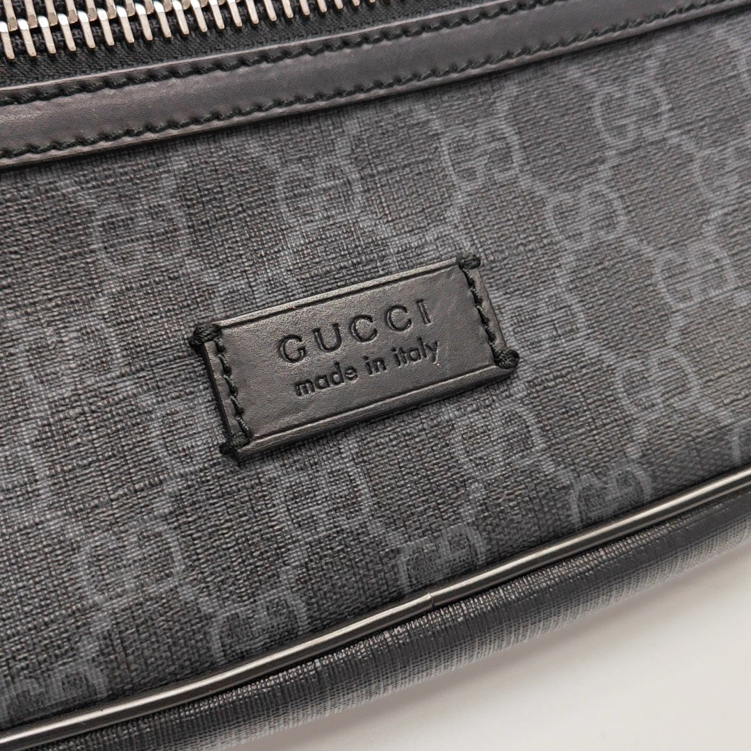 GG Supreme Monogram Coated Canvas Gray