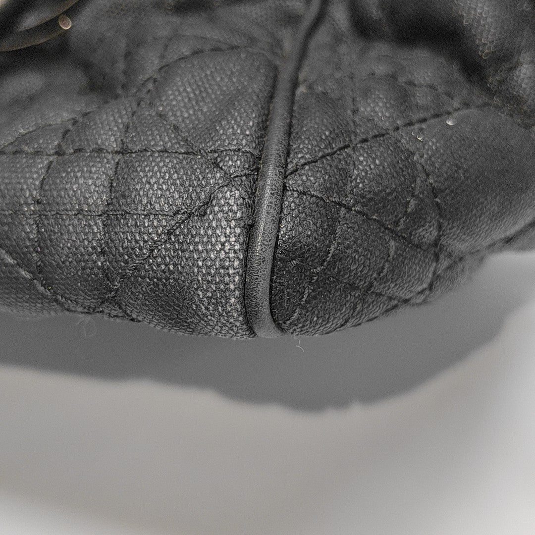 Cannage Coated Canvas Black
