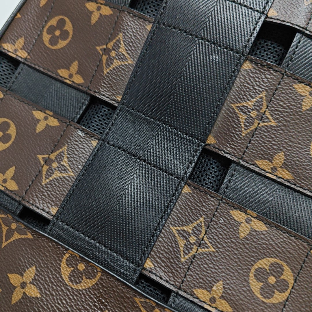 Monogram Coated Canvas Shoulder Bag Brown
