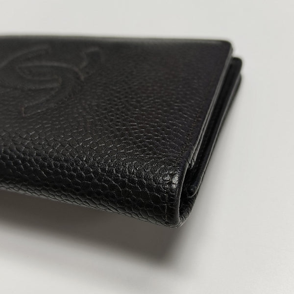 Grained Calfskin Card Holder Black