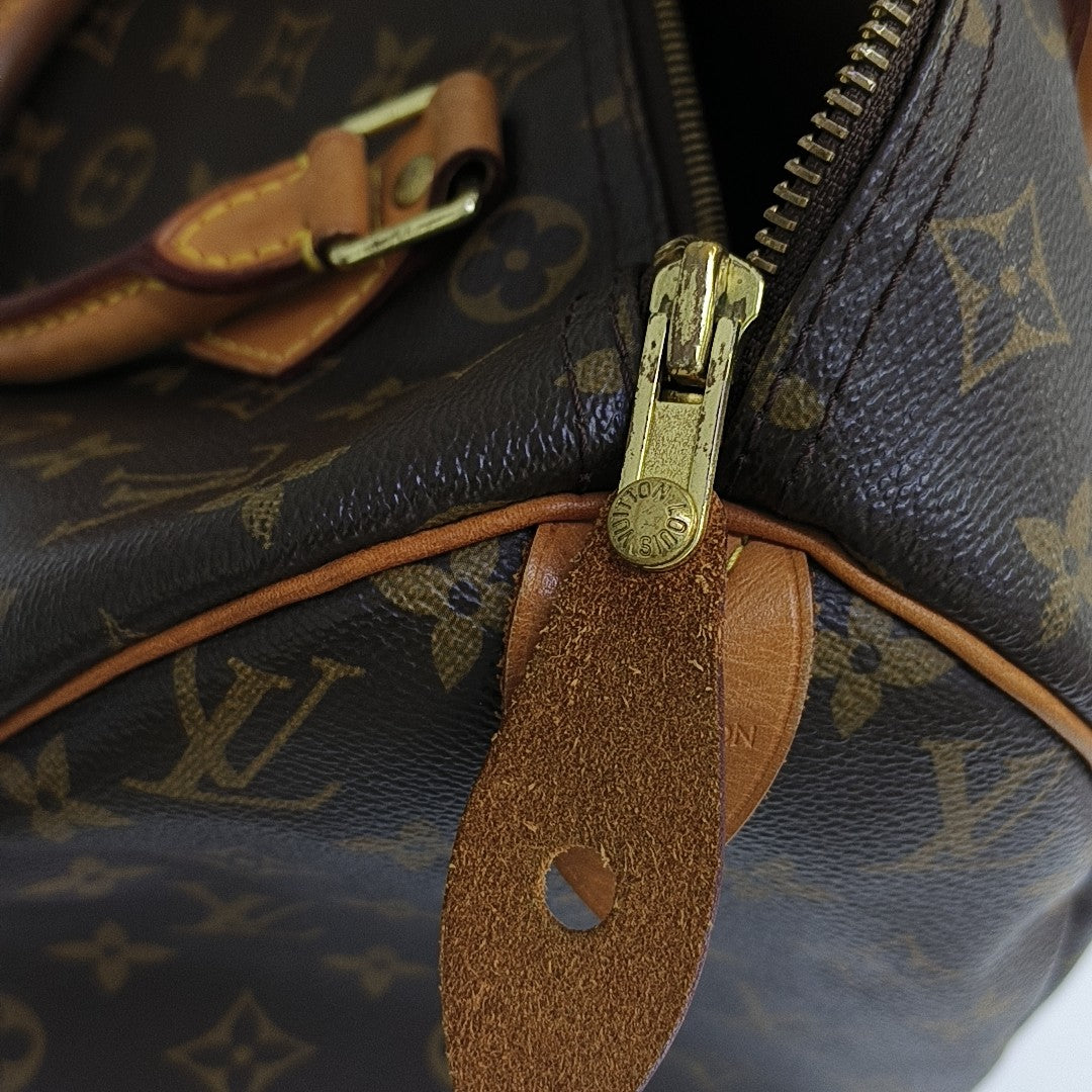 SPEEDY 30 Monogram Coated Canvas Brown