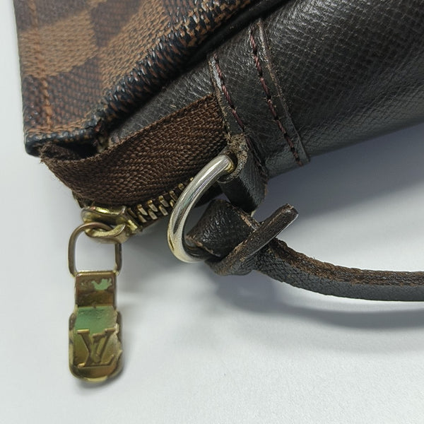 TROUSSE MAKE UP Damier Ebene Coated Canvas Brown