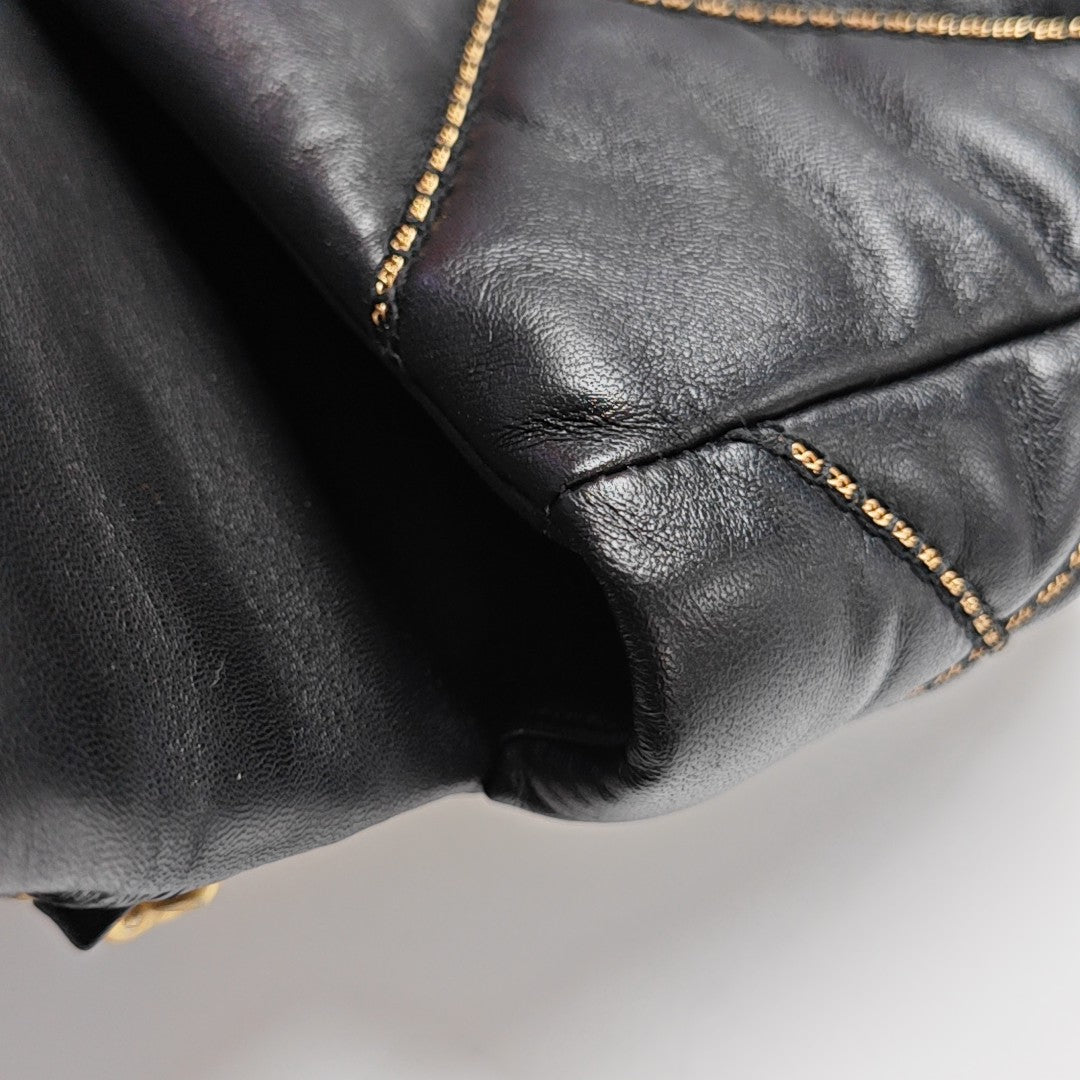 Quilted Lambskin Shoulder Bag Small Black