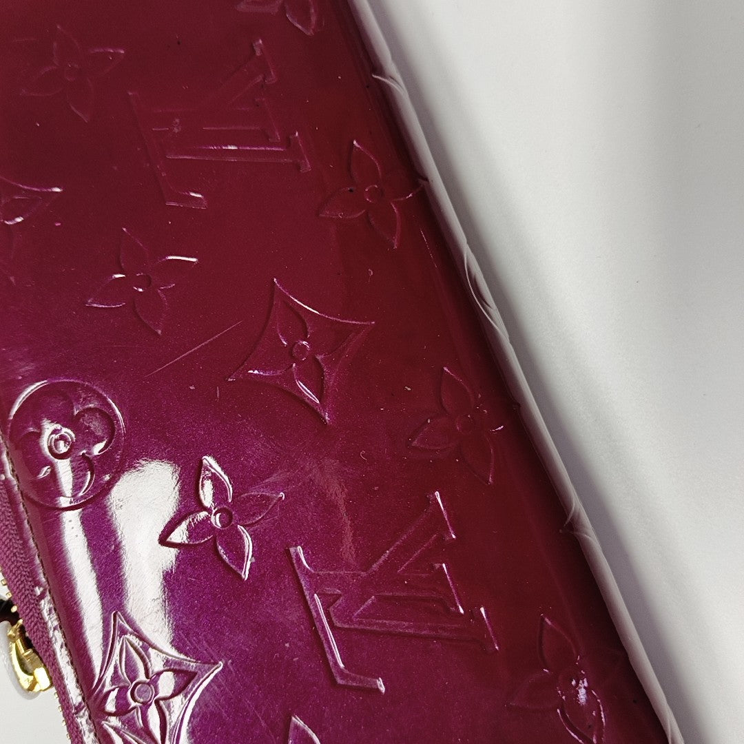 CLÉMENCE Monogram Patent Leather Purple Wallet