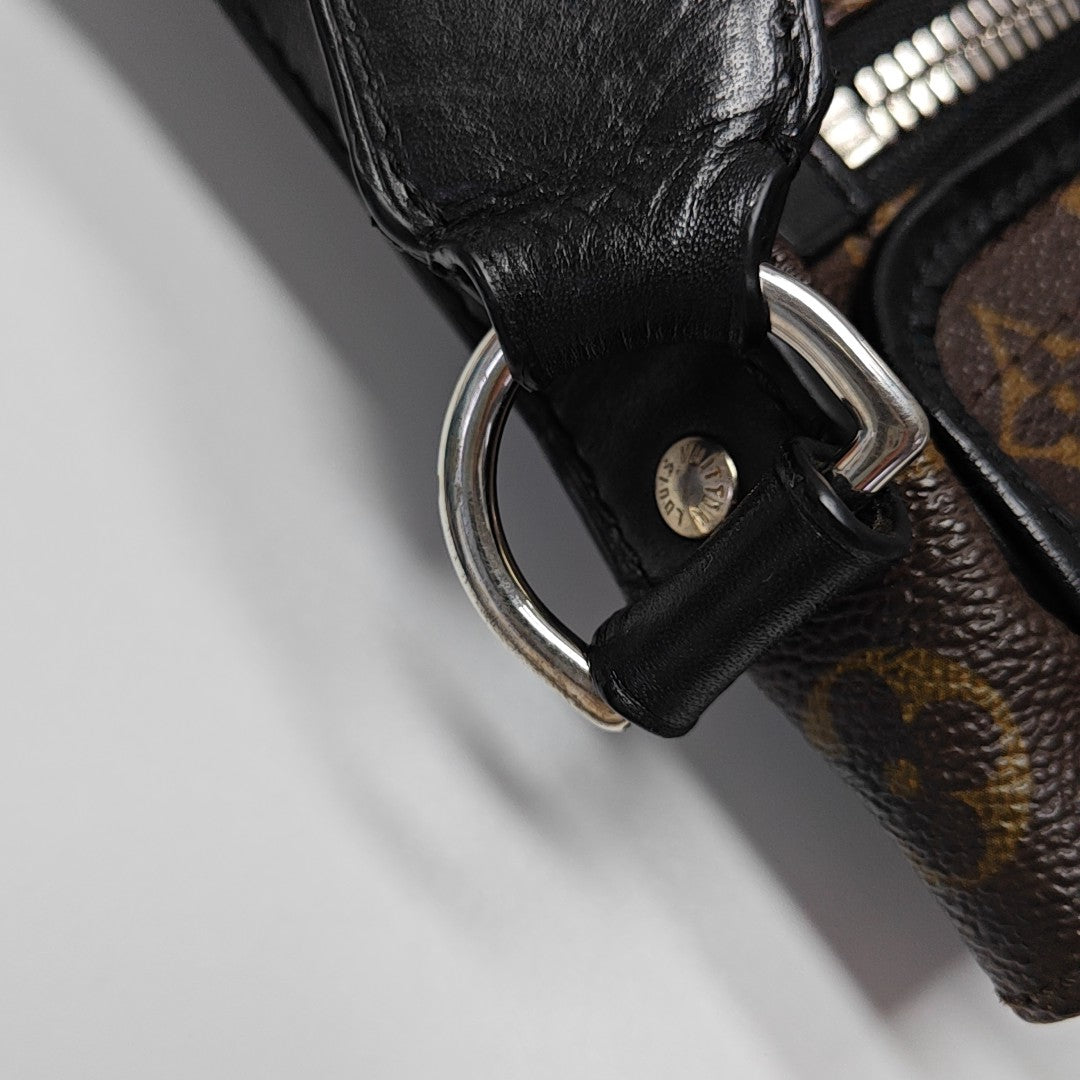 BASS MM Monogram Coated Canvas Brown
