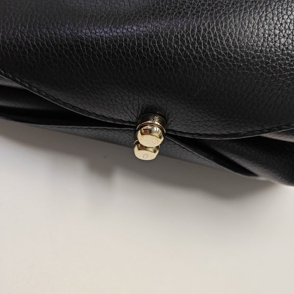 Calfskin Top Handle Bag Black