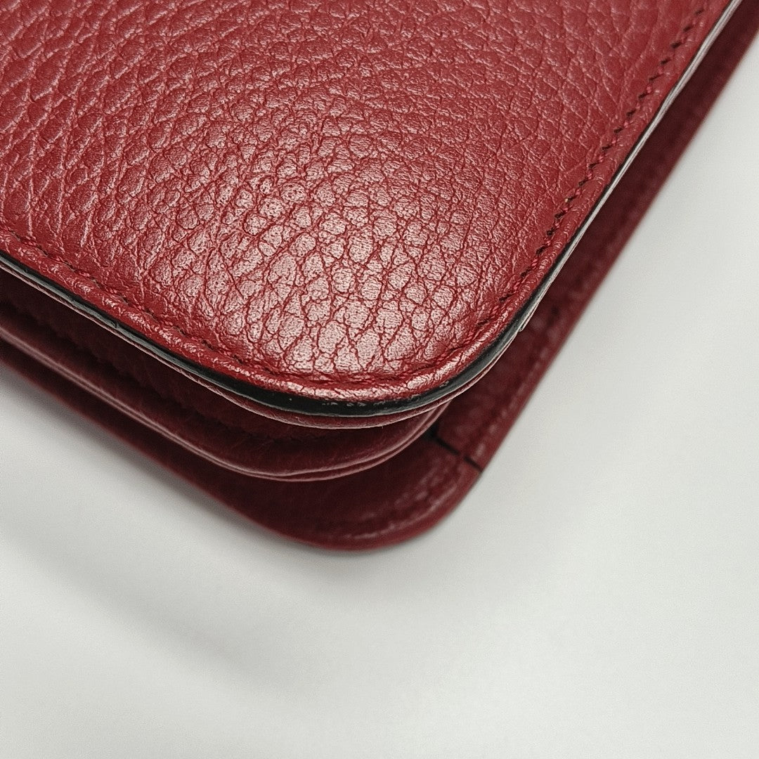 Interlocking G Large Calfskin Red