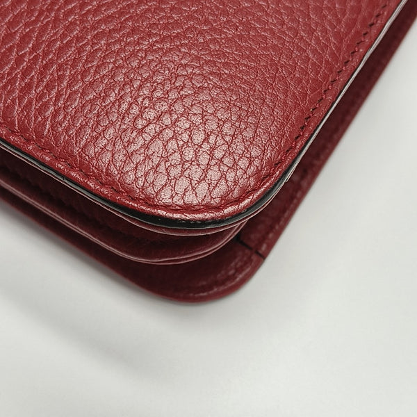 Interlocking G Large Calfskin Red