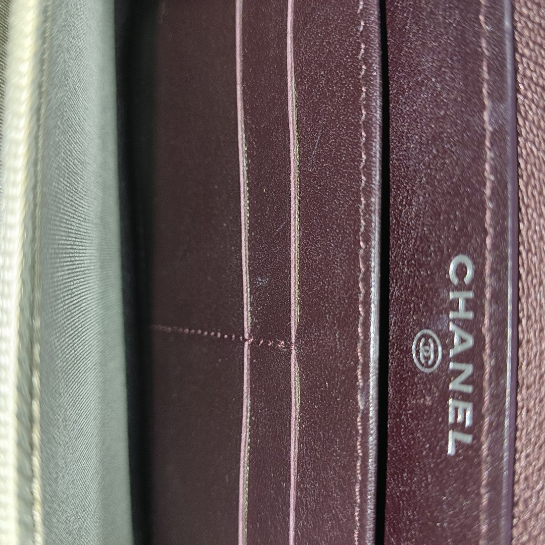 Grained Calfskin Wallet Red