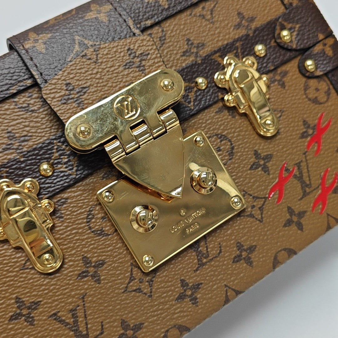 PETITE MALLE Monogram Coated Canvas Brown