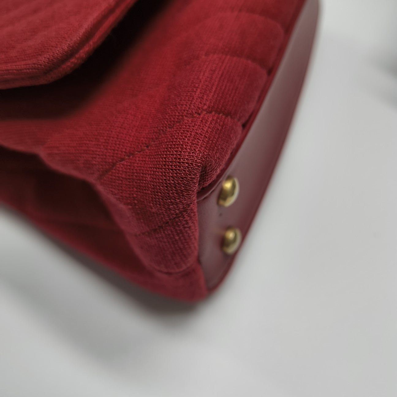 COCO HANDLE Small Chevron Fabric Red