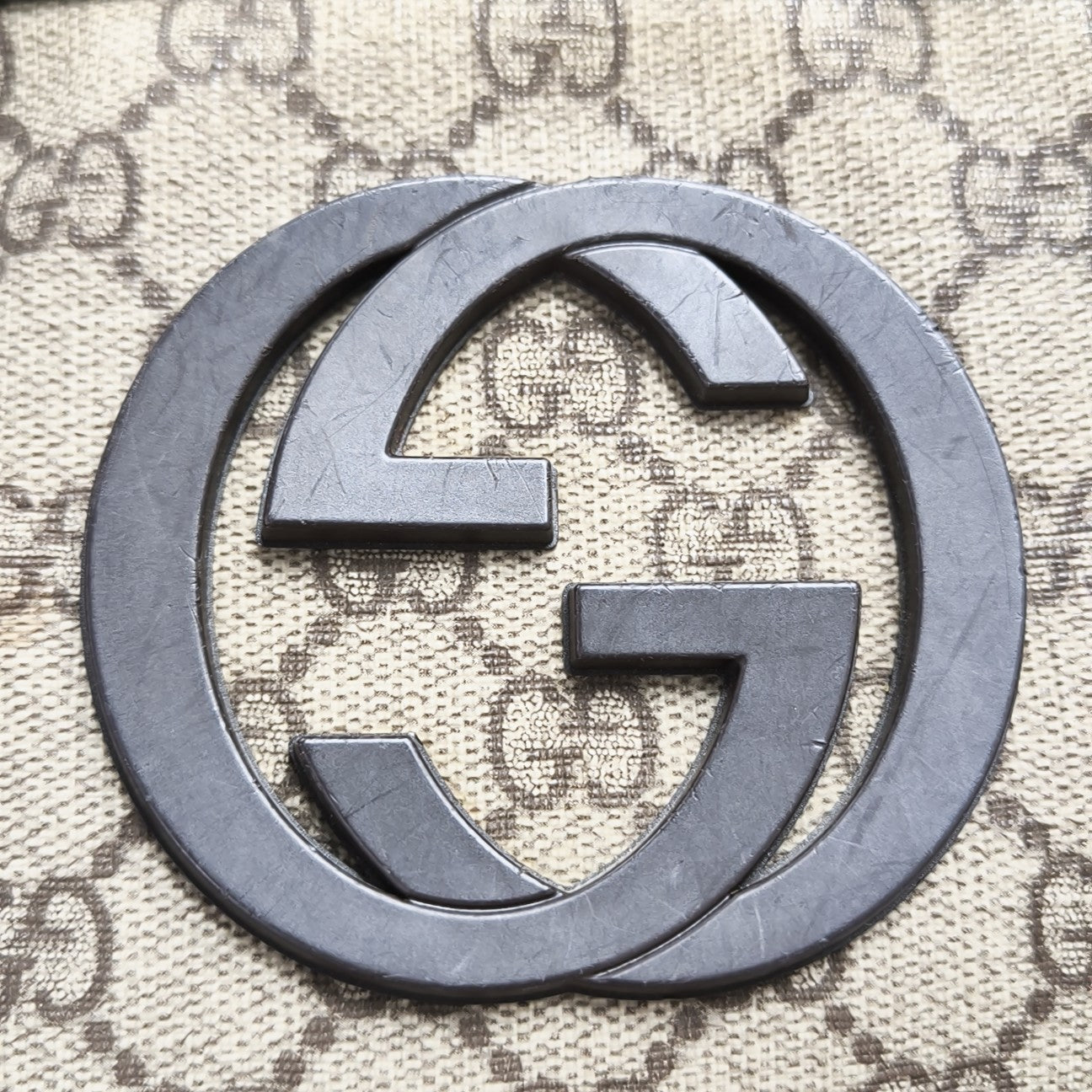 Monogram Coated Canvas Shoulder Bag Beige