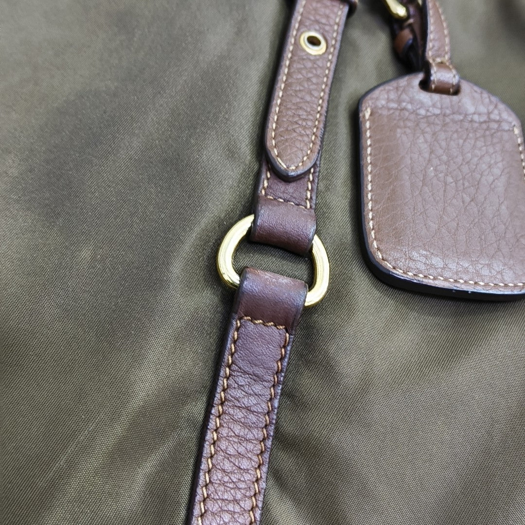 Nylon Shoulder Bag Green