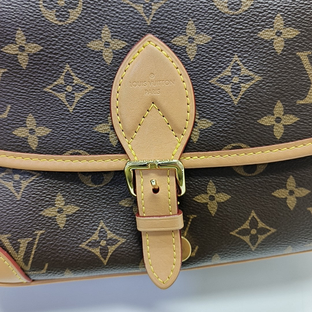 DIANE Monogram Coated Canvas Brown