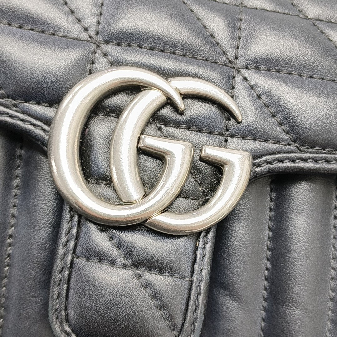 GG Marmont Small Quilted Calfskin Black