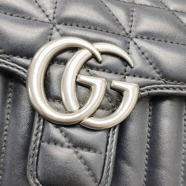GG Marmont Small Quilted Calfskin Black