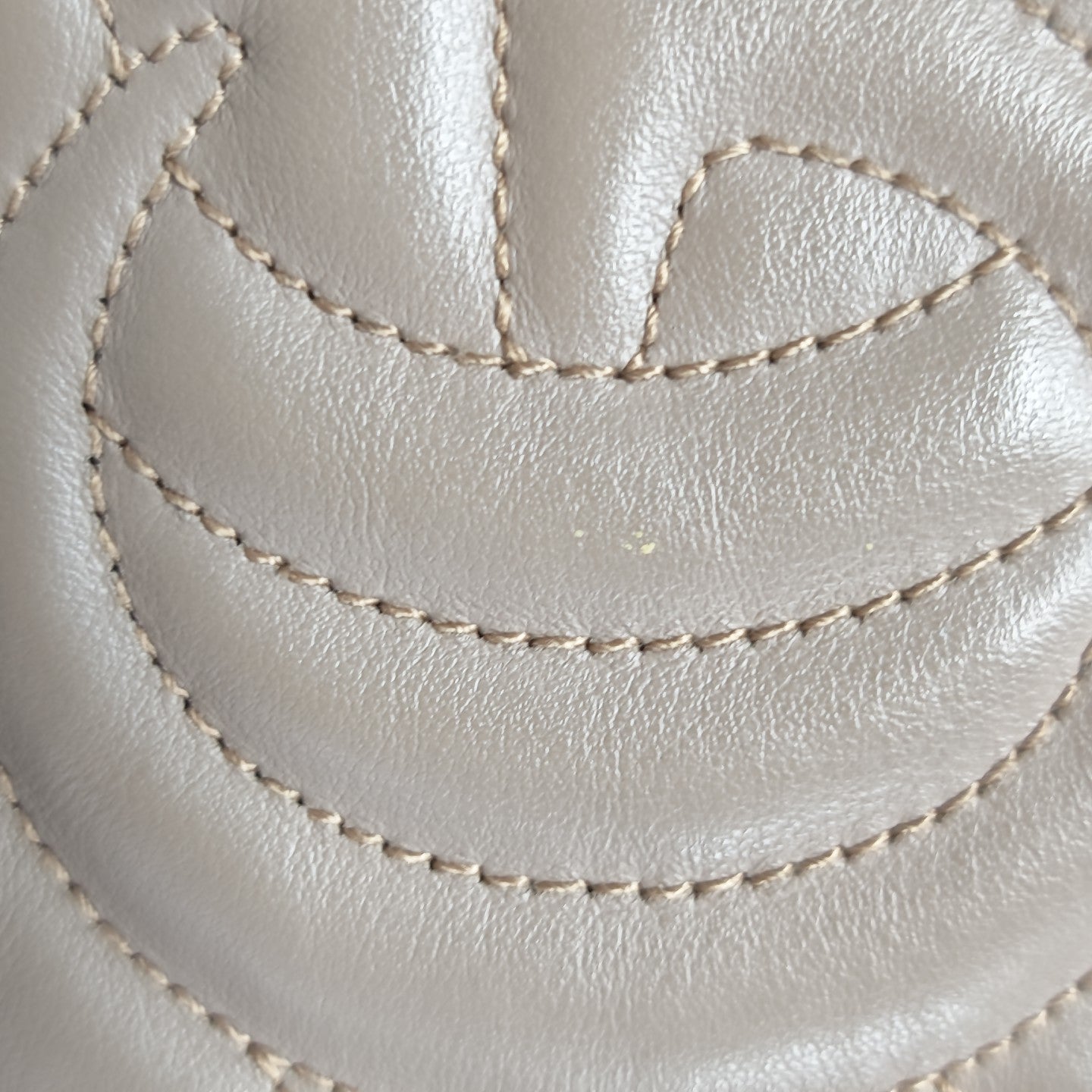 GG Marmont Small Quilted Calfskin Beige