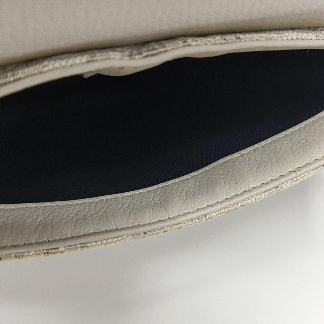Saddle Small Canvas Beige