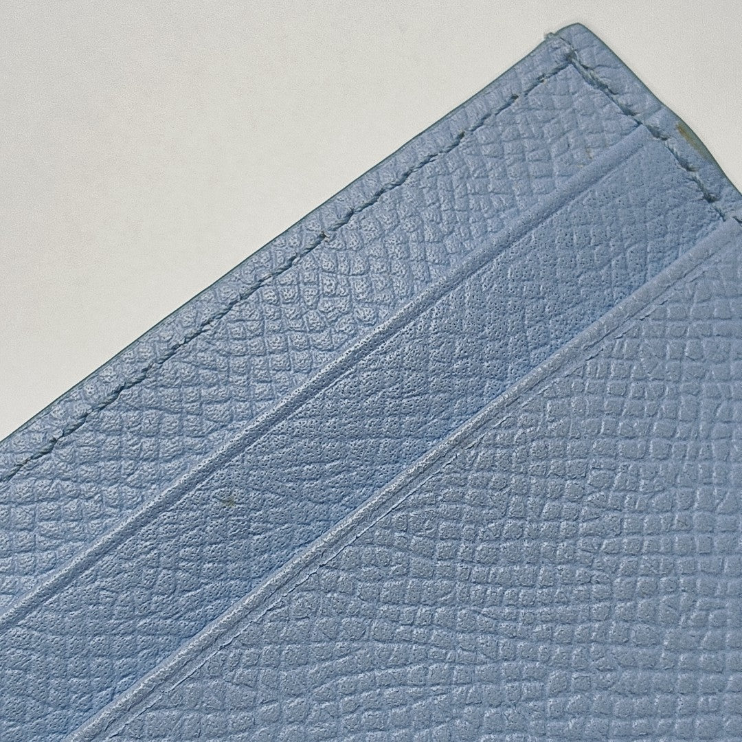 Gancini Calfskin Blue Card Holder