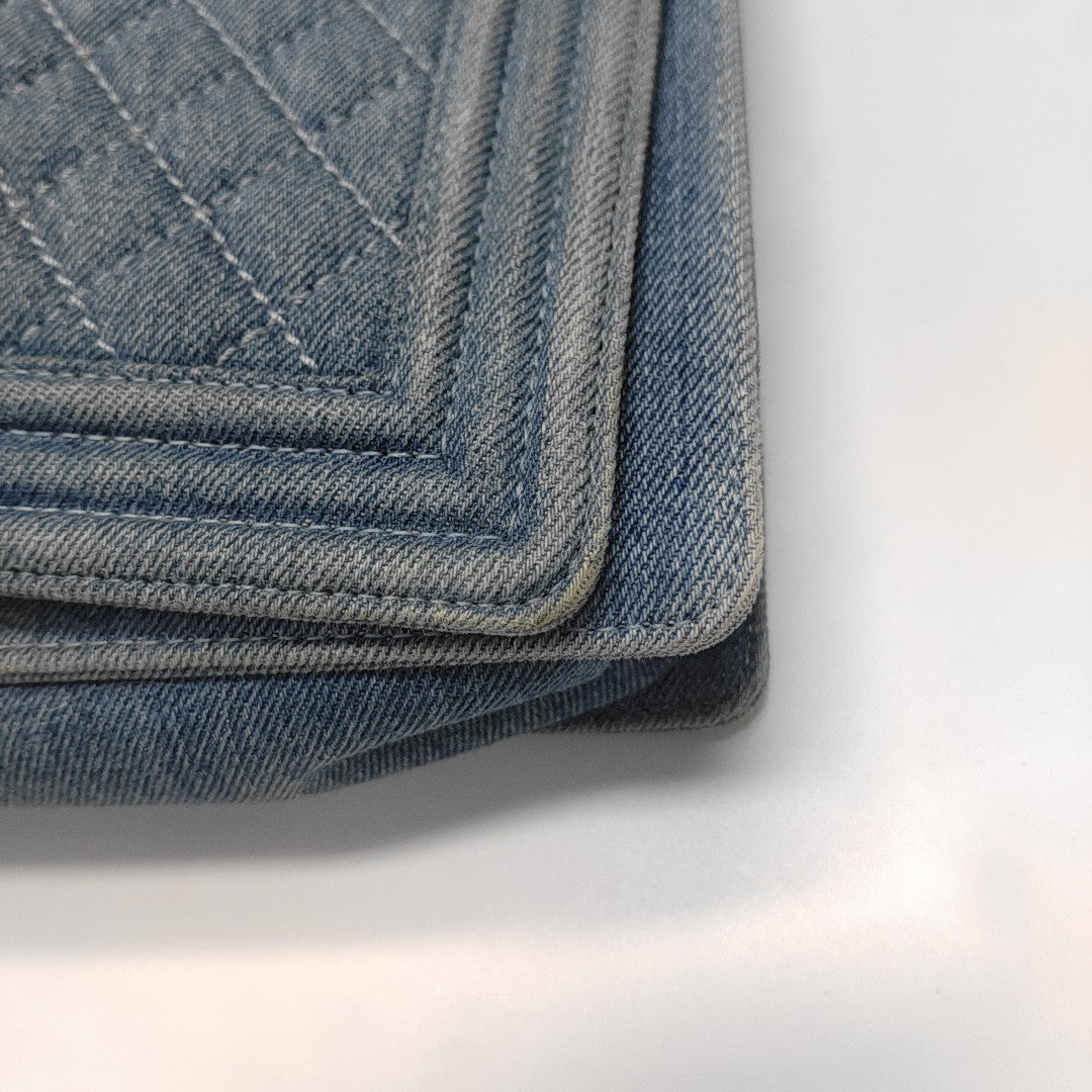 BOY CHANEL Maxi Quilted Denim Blue