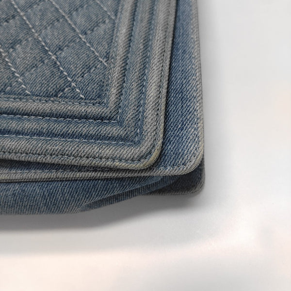 BOY CHANEL Maxi Quilted Denim Blue