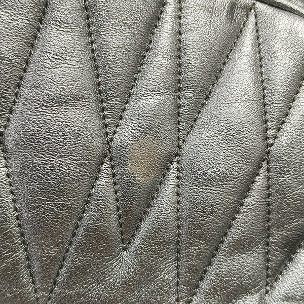 Two-Tone Waist Bag Quilted Lambskin Silver