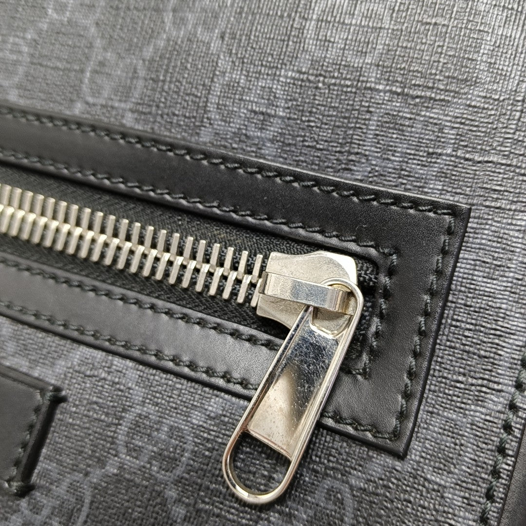 GG Imprime Small Monogram Coated Canvas Black