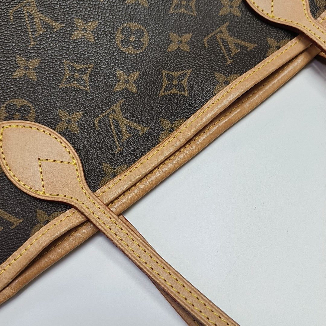 NEVERFULL MM Monogram Coated Canvas Brown