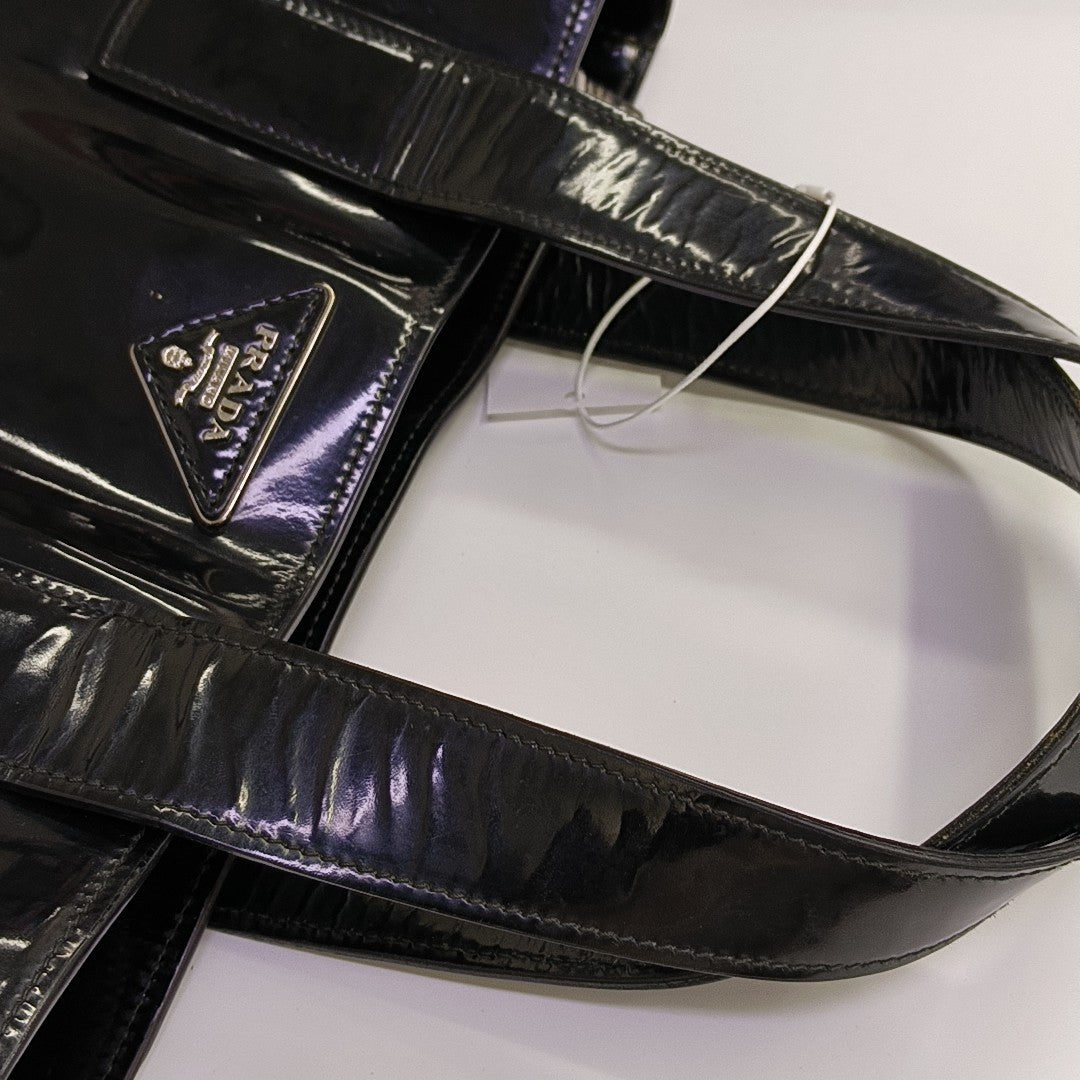 Patent Leather Tote Bag Black